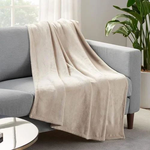 Vista 9 de SERTA Manta acogedora de felpa gruesa y mullida súper suave y ligera para cama, sofá o viajes, tamaño individual (60 x 80 pulgadas), color gris