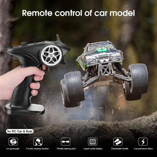 Vista 6 de Controlador RC de 2.4 GHz 4 canales remoto y receptor transmisor de radio digital para tanque de barco de coche RC (versión actualizada)