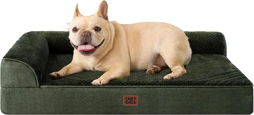 Vista 73 de EHEYCIGA - Cama ortopédica para perros de tamaño mediano, cama de espuma viscoelástica para perros, color beige Small Dog Sofa with Washable