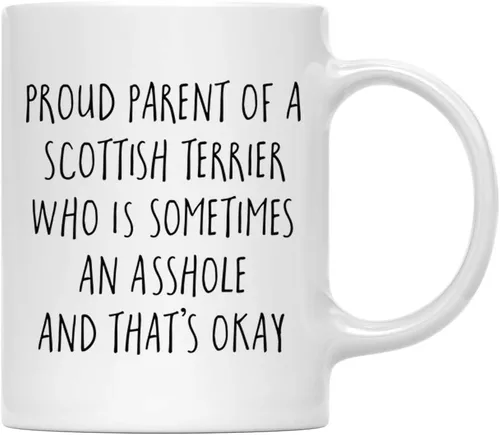 Vista 99 de Andaz Press Funny Dog - Taza de café de 11 onzas, regalo de broma, orgulloso padre de un afenpinscher que es a veces un gilipollas y eso está bien