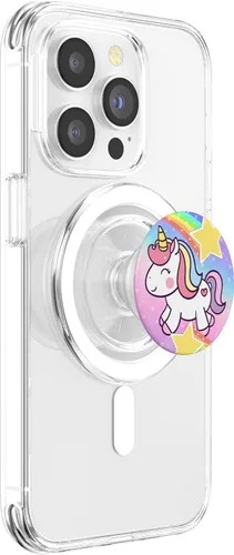 Vista 3 de Diseño de unicornio místico. PopSockets MagSafe PopGrip para iPhone