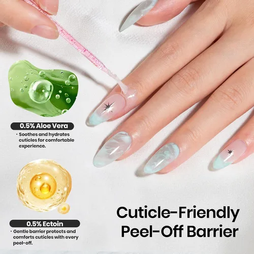 Vista 4 de Beetles - Látex líquido sin olor para uñas, 0.5 onzas líquidas, barrera de esmalte de uñas de látex blanco, protector de cutículas para gel