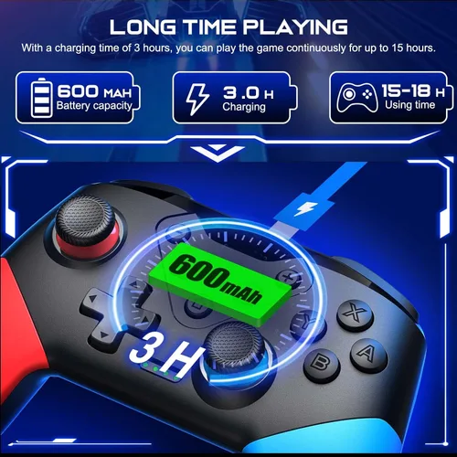 Vista 7 de NinjaPlusOX Controlador de interruptor, controlador inalámbrico Switch Pro para Nintendo Switch ControllerLiteOLED, botones traseros