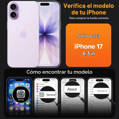 Vista 2 de TAURI - Funda para iPhone 17, con protector de pantalla, transparente Protección completa de la cámara, anti-amarilleamiento de grado militar, a