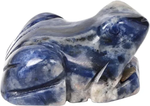 Vista 17 de Figura de cristal de rana con piedras preciosas de obsidiana negra, pequeña tallada a mano, estatua de cristal curativo, escultura de animales