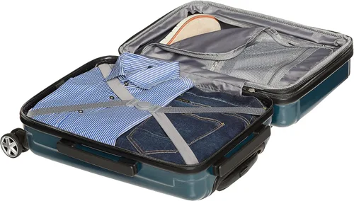 Vista 6 de Tienda Basics Maleta giratoria rígida con ruedas, Azul marino, 22 pulgadas (tamaño de cabaña)