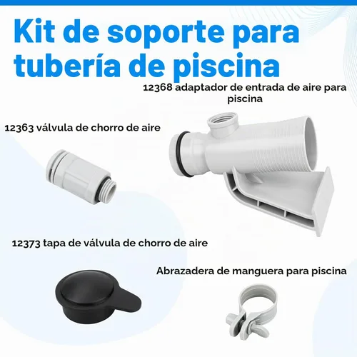 Vista 6 de Kit de válvula de chorro de aire para tubo de piscina para Intex