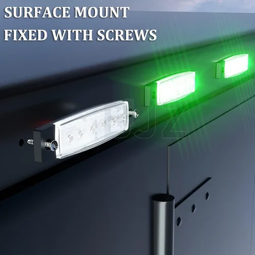 Vista 5 de BJZ luces LED para remolque verdes, 6 luces LED, barra de luz de señal de giro, indicador de luz de 3.8" para parte delantera y trasera
