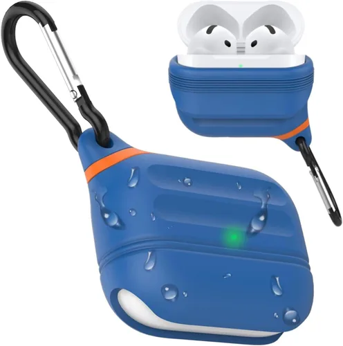 Vista 13 de Funda para AirPods Pro, funda de silicona impermeable para AirPods Pro 2, protección impermeable, portátil, para USB-C/inalámbrico, antipérdida, una