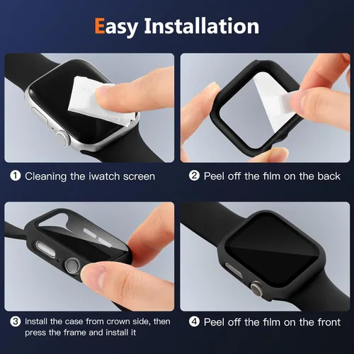 Vista 9 de Charlam - Funda de policarbonato duro compatible con Apple Watch de 38 mm, series 1, 2, 3, protector de pantalla integrado, ultradelgada, cobertura