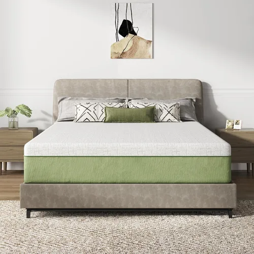 Vista 11 de Colchón para sofá cama de 4 pulgadas, repuesto de espuma viscoelástica de gel con funda de patrón geométrico transpirable lavable, soporte