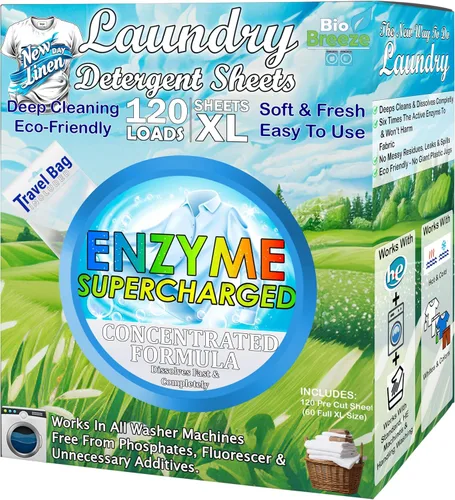 Vista 16 de Hojas de detergente ecológico para ropa (120 hojas grandes), a base de plantas, biodegradables para lavar a máquina, sin líquidos, sin plástico