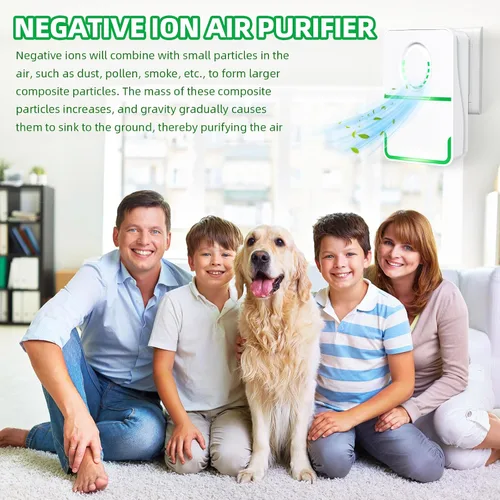 Vista 7 de Paquete de 8 purificadores de aire enchufables, ionizador de aire negativo 2026 para uso doméstico, mini filtro de aire móvil sin filtro con luz