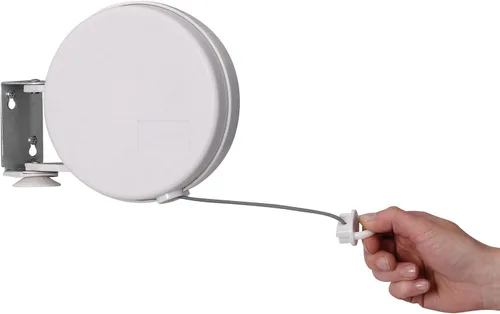 Vista 5 de Household Essentials Tendedero retráctil de una sola línea para colgar la ropa, 40 pies, color blanco