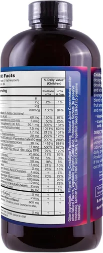 Vista 3 de Super MultiVitaminas y Minerales Líquidos para Niños 32oz