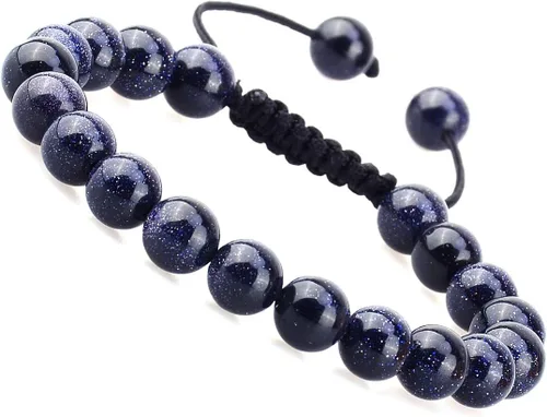 Vista 27 de MASSIVE BEADS - Pulseras ajustables unisex de cuentas de cristal de piedras preciosas con poder curativo natural, de macramé Piedras de 7 chakras