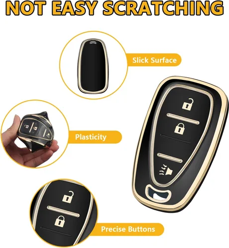 Vista 3 de FT FUNTOR Funda para llavero Chevy con llavero, 3 botones