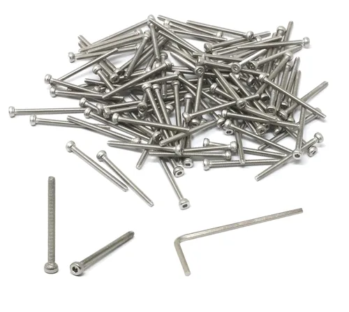 Vista 166 de iexcell Kit de tornillos de cabeza hexagonal de acero inoxidable 304, 100 unidades M2 x 0.157 in, paso de rosca de 0.016 in