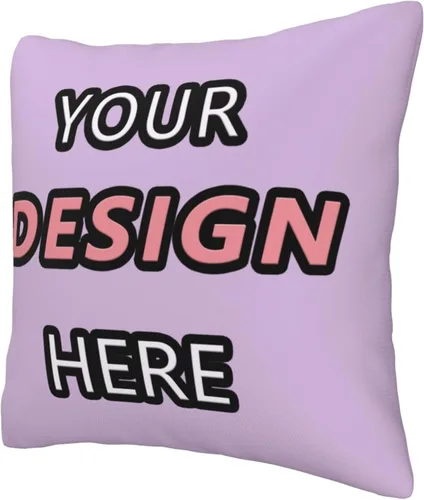 Vista 4 de Customized Pillow for Mother's Day Add Text/Image/Logo Customized Photo Pillowcase for Chair and Couch 16''x16'' Purple
