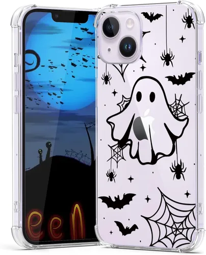 Vista 17 de Funda de Halloween para Google Pixel 6A transparente con diseños de murciélagos fantasmas, funda para teléfono para niñas, elegante, delgada, a