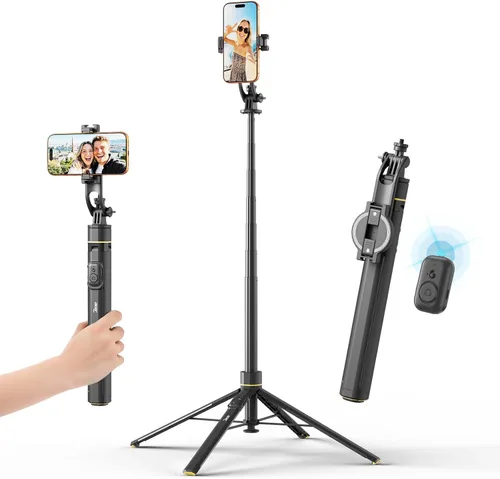 Vista 11 de Acer Gadget - Trípode de seguimiento facial automático para iPhone/teléfono celular/Android/cámara con luz y control remoto, 64 pulgadas, sin