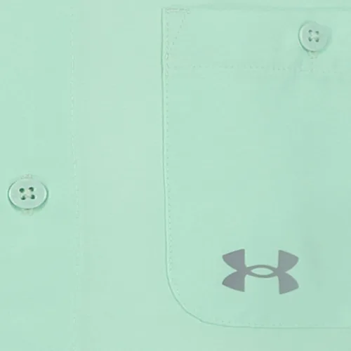 Vista 4 de Under Armour - Camisa de manga corta para niños al aire libre, tejida con botones, cuello abotonado