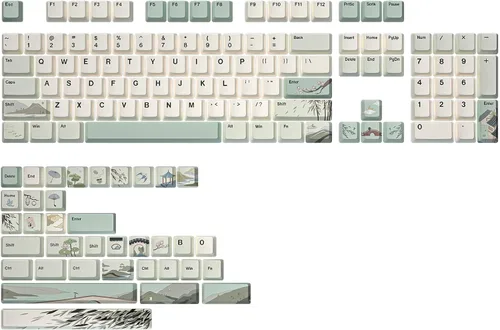 Vista 10 de YUNZII Coffee Cat Dye Sub PBT Keycaps, 152 teclas completas de sublimación por tinte, juego de teclas personalizadas con extractor de teclas