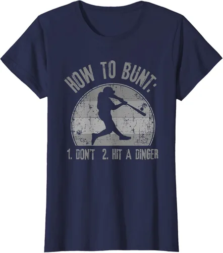 Vista 41 de Cómo Bunt Don't Hit A Dinger - Camiseta divertida de béisbol y sóftbol, Negro, S