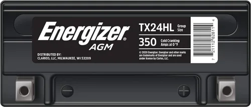 Vista 5 de Energizer TX24HL AGM Batería para motocicleta y ATV de 12 V, 350 Amperios de arranque en frío y 21 Ahr, reemplaza: YTX24HL-BS y otras, Negra
