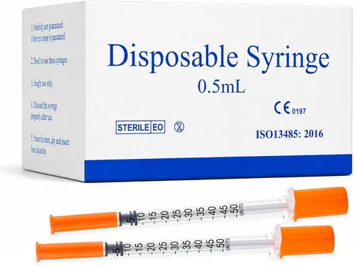 Vista 10 de 1/2ml/cc 29G Syringe 1/2" (12.7mm) needle, Disposable Individual Package