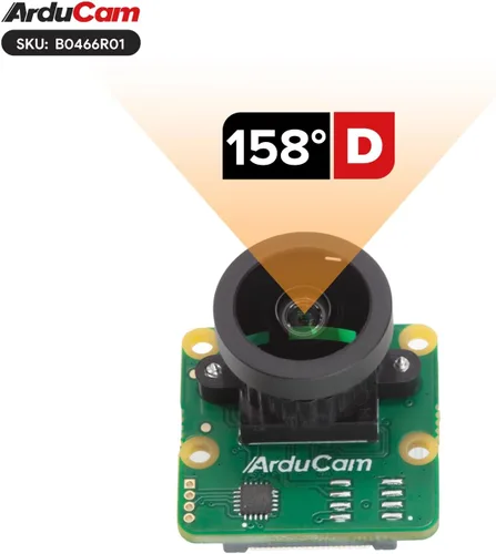 Vista 4 de Arducam Cámara Raspberry Pi HQ de 12.3 MP, módulo de cámara Pi de 477 M con lente gran angular M12 de 158 ° (D) compatible con Pi5/4B/3/3B+/Zero 2W