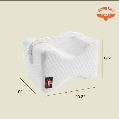 Vista 8 de Almohada de rodilla refrescante para personas que duermen de lado con correa y 2 fundas - Almohada de espuma viscoelástica para piernas para dormir