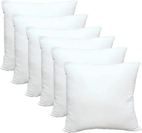 Vista 8 de Obruosci - Juego de 8 rellenos de almohada de lujo, de 16 x 16 pulgadas, hipoalergénicos, ultra suaves, de poliéster de microfibra blanca