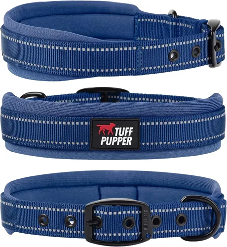 Vista 8 de Tuff Pupper Collar de perro acolchado ultra cómodo Acolchado grueso de neopreno Collar de perro con correa de nailon balístico con costuras