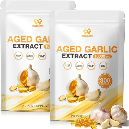 Vista 7 de Extracto de ajo envejecido 300 cápsulas – 10000 mg de alta potencia, inodoro, suplemento de ajo para la salud del corazón, apoyo inmunológico