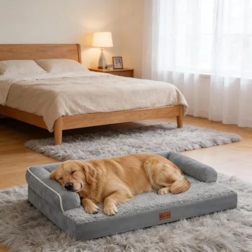 Vista 9 de Cama ortopédica lavable para perros extra grandes, 45 x 35 Gris