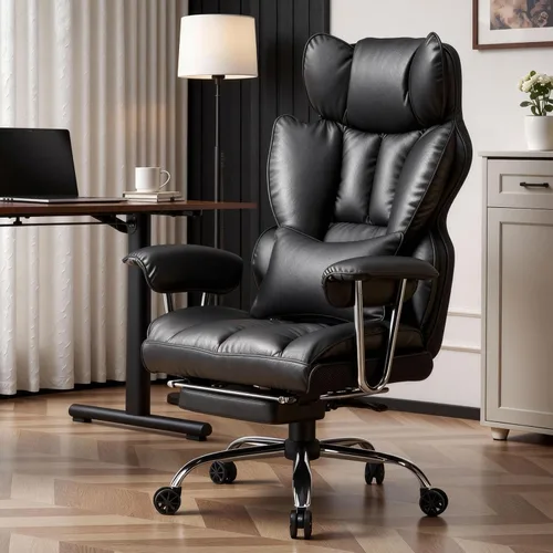 Vista 10 de Efomao - Silla ejecutiva de escritorio para oficina, con reposapiés, soporte lumbar y capacidad de carga hasta 400 libras, silla de computadora