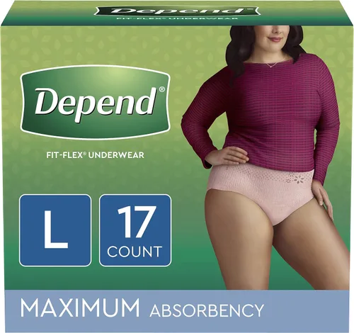 Vista 19 de Depend Ropa interior desechable de protección fresca Pretina femenina Estilo pequeño, 47915, máximo, 38 Ct
