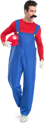 Vista 4 de Super Mario CostumeMario Costume for Halloween Party Cosplay