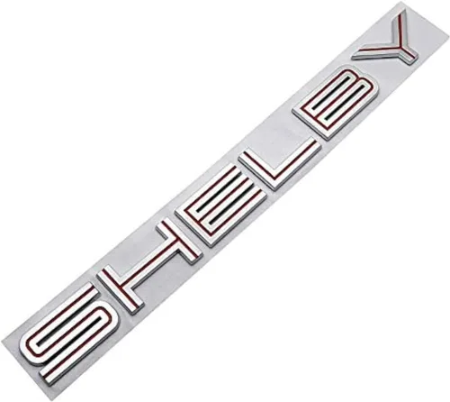Vista 4 de Emblema de letra SHELBY para maletero trasero, calcomanía adhesiva (Negro/Rojo)