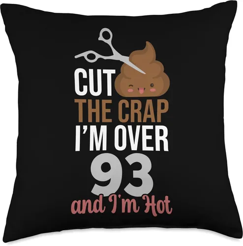 Vista 5 de Slit The Junk 1933 Cut The Crap I'm Over 93 - Almohada de 16 x 16 pulgadas, multicolor
