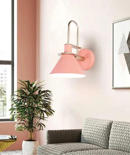 Vista 11 de Apliques de pared modernos con forma de cono de metal, kit de farol de pared para mesita de noche, lámpara de montaje en pared, aplique de 1 luz
