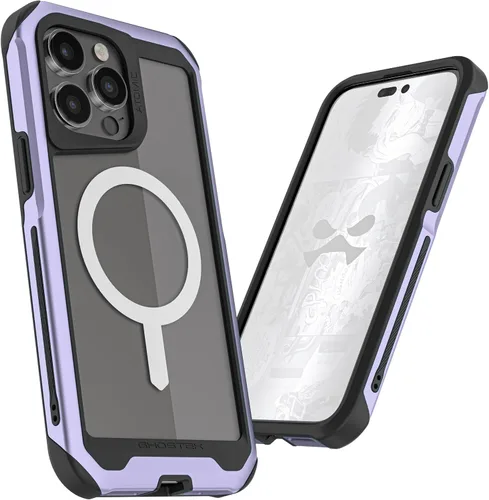 Vista 2 de Ghostek Atomic Slim - Funda protectora para iPhone 15 Pro Max, compatible con accesorios MagSafe, marco de metal de aluminio, funda de teléfono