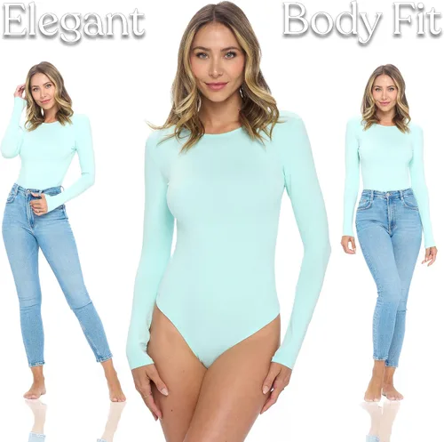 Vista 2 de BaHoki Essentials Body de manga larga - Cómodo y ligero - Gran pieza elástica y en capas