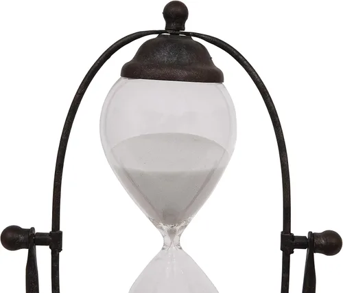 Vista 23 de Reloj de arena decorativo de 30 minutos de metal y vidrio