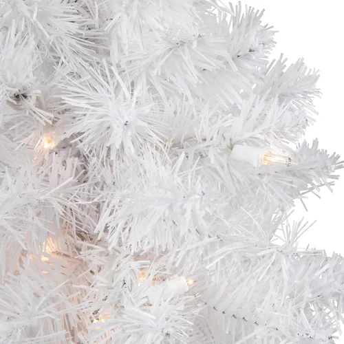 Vista 5 de Árbol de Navidad artificial mediano preiluminado, 18 pulgadas, luces transparentes