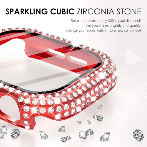 Vista 268 de Surace Bling - Carcasa con protector de pantalla para Apple Watch Series 3, 2, 1 de 1.496 pulgadas