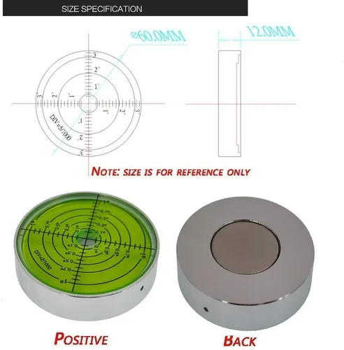 Vista 4 de Burbuja horizontal de alta precisión de aleación de aluminio universal de alta precisión medidor de nivel de burbuja de nivel circular corrección