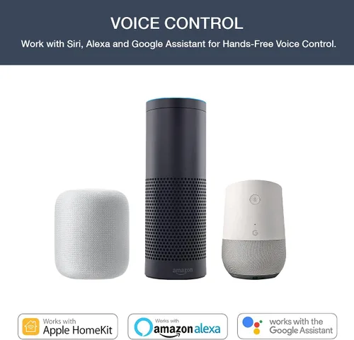 Vista 5 de eco4life Enchufe inteligente, mini salida WiFi, funciona con Alexa y Google Home, control de voz, control remoto de aplicación en cualquier lugar