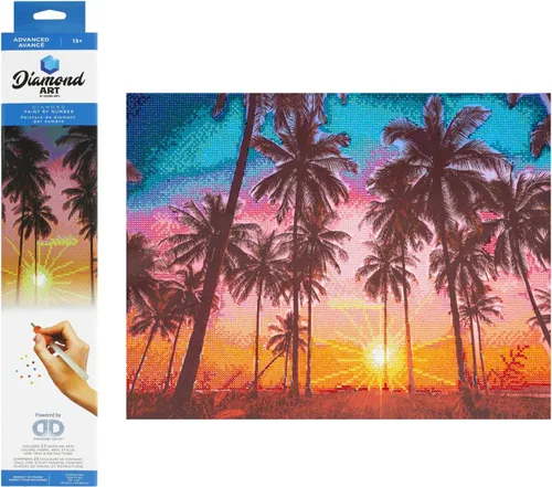 Vista 13 de DIAMOND ART BY LEISURE ARTS Batik Poppies, 16 x 20 pulgadas, kits avanzados de pintura de diamantes para adultos, arte para adultos, kit, pintura